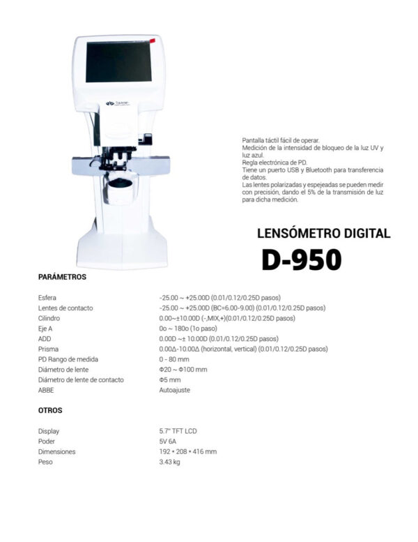 LENSOMETRO DIGITAL /MODELO D950